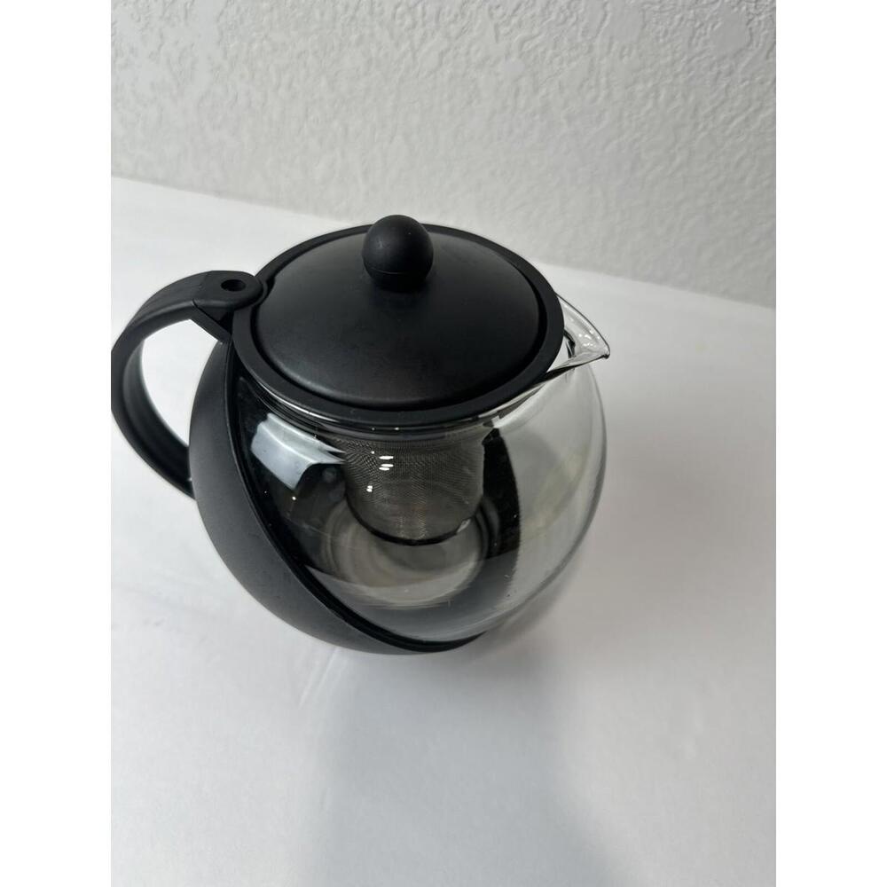 Norpo Eclipse 25 oz. Tempered Glass Tea Pot Infuser with Stainless Steel Basket - Picture 3 of 8
